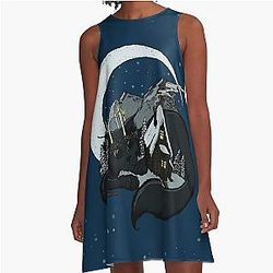 Yule Cat Jólakötturinn by The Zombified A-Line Dress