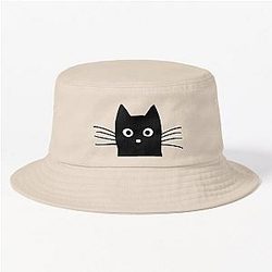 Black Cat Face Bucket Hat