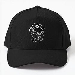 Death Rides A Black Cat Baseball Cap