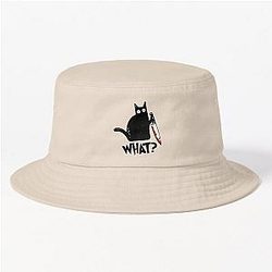 Cat What? Murderous Black Cat With Knife Gift Premium T-Shirt Bucket Hat