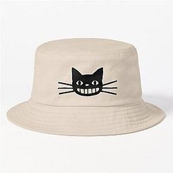 Smiling Black Cat Bucket Hat