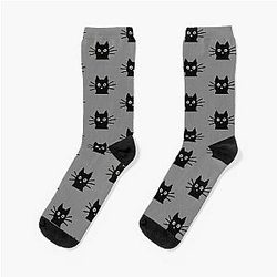 Black Cat Face Socks