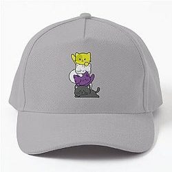 Non Binary Kawaii Cat LGBTQ Nonbinary Pride Flag kittens Baseball Cap