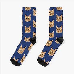 Orange Tabby Cat Portrait Socks