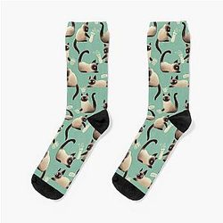 Bad Siamese Cats Knocking Stuff Over Socks