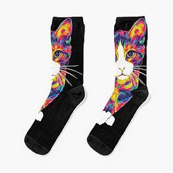 Cute Rainbow Cat Fur Socks