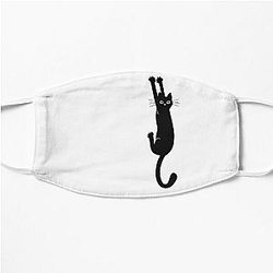 Black Cat Holding On Flat Mask