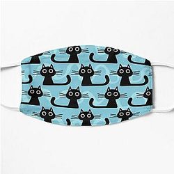 Cutie Kitty Cat Wide Eyed Black Kitten Flat Mask