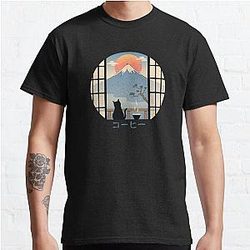Coffee Cat in Mt. Fuji Classic T-Shirt