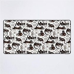 Gouache Black Cats & Coffee Desk Mat