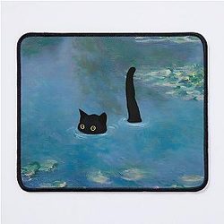 Cat Print Monet Waterlily Mouse Pad