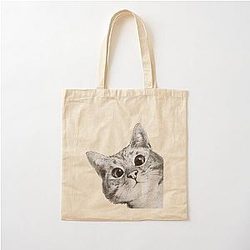 sneaky cat Cotton Tote Bag