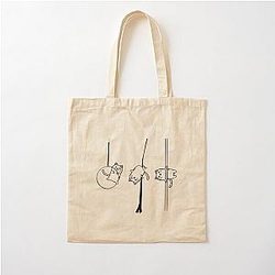 Circus Aerialist cat Aerialist Yogi Dancer Aerial Hoop Cotton Tote Bag