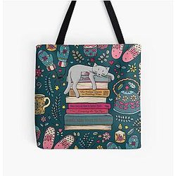 How to Hygge Like a Cat All Over Print Tote Bag