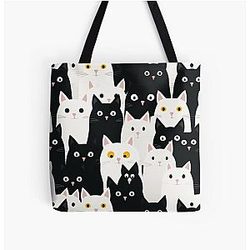 cat together All Over Print Tote Bag