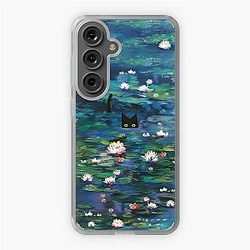 Claude Monet Water Lilies - Monet Waterlily Cat Prints Samsung Galaxy Soft Case