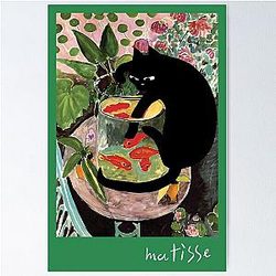 matisse's goldfish and a cat Poster