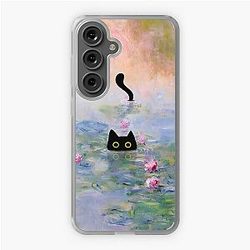 Monet Water Lilies - Monet Waterlily Cat Prints  Samsung Galaxy Soft Case
