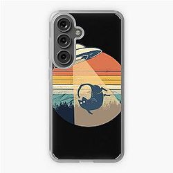 UFO Abduction Cat Funny Vintage Samsung Galaxy Soft Case