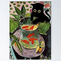 Cat Goldfish Matisse Poster