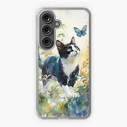 Tuxedo Cat with Butterfly Samsung Galaxy Soft Case