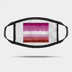 Lesbian Face Masks - Lesbian Flag Crosshatch Design Mask TP1503