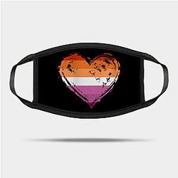 Lesbian Face Masks - Lesbian Pride Heart Flag Mask TP1503