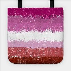 Lesbian Bags - Lesbian Flag Crosshatch Design Tote TP1503