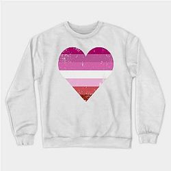 Lesbian Sweatshirts - Lesbian Pride Heart Flag Sweatshirt TP1503