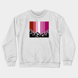 Lesbian Sweatshirts - Lesbian Pride Flag Falling Bubbles Silhouette on Black Sweatshirt TP1503