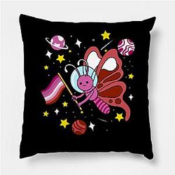 Lesbian Pillows - Lesbian Butterfly In Space Lesbian Pride Pillow TP1503