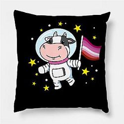 Lesbian Pillows - Lesbian Cow In Space Lesbian Pillow TP1503