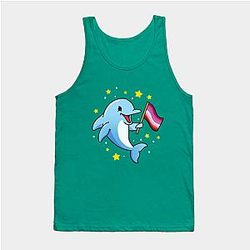 Lesbian Tank Tops - Lesbian Dolphin Lesbian Pride Tank Top TP1503