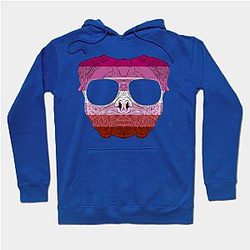 Lesbian Hoodies - Pug Dog Face Gay Pride Lesbian Rainbow Flag with Sunglasses Hoodie TP1503