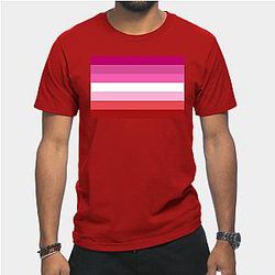 Lesbian T-Shirts - Pink Lesbian Flag T-Shirt TP1503
