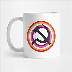 Lesbian Mugs- Lesbian Pride Communist Mug TP1503