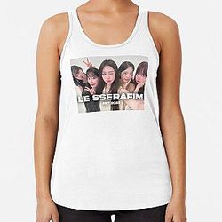 LE SSERAFIM group sticker  Racerback Tank Top