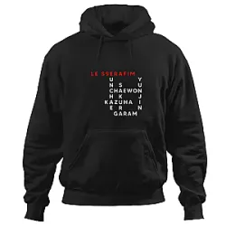 LE SSERAFIM Crosswords Hoodies