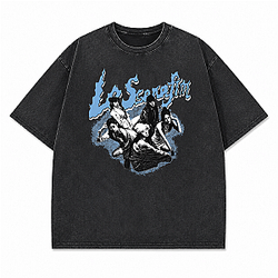 LE SSERAFIM Blue Flame Vintage Washed NTMD0409 Le Sserafim T-Shirts