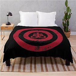 Satanic Shield Red Leviathan Cross Throw Blanket