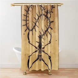 Reaper Leviathan Skeleton Dark Shower Curtain