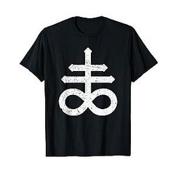 Leviathan Satanic Cross Symbol Vintage Distressed T-Shirt