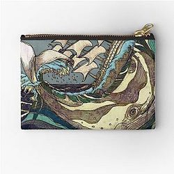 Leviathan Strikes - Whale and Sea Sailing Ship Zipper Pouch