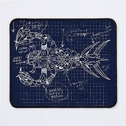 White Leviathan Blueprint (Atlantis) Mouse Pad