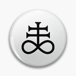 Sulfur Brimstone Leviathan Satanic Cross Pin