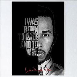 Black and white Lewis Hamilton motivational quote. Poster