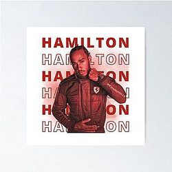 red lewis hamilton  Poster
