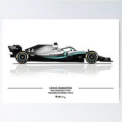 Lewis Hamilton - Mercedes W10 Poster