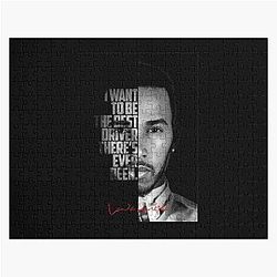 Black and white Lewis Hamilton motivational quote. Jigsaw Puzzle