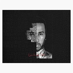 Black and white Lewis Hamilton motivational quote. Jigsaw Puzzle